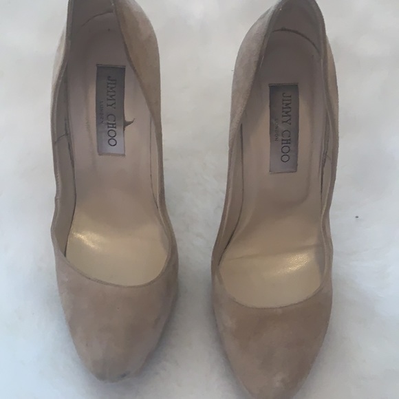 Suede Jimmy Choo Swarovski Crystal Heels - Picture 3 of 7